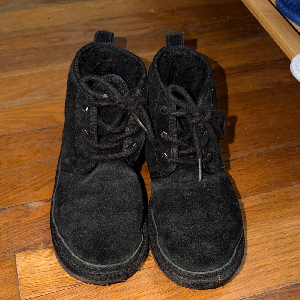UGG Kids Black Suede Boots